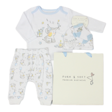 E13337: Baby Boys Elephant 5 Piece Gift set (0-6 Months)